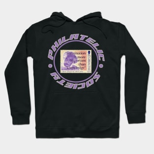 For Lovers of Stamp Collecting PHILATELIST SOCIETY Exclusif Design Imagination Over Knowledge Hoodie